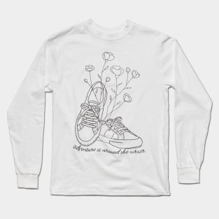 Shoes art with flowers Long Sleeve T-Shirt